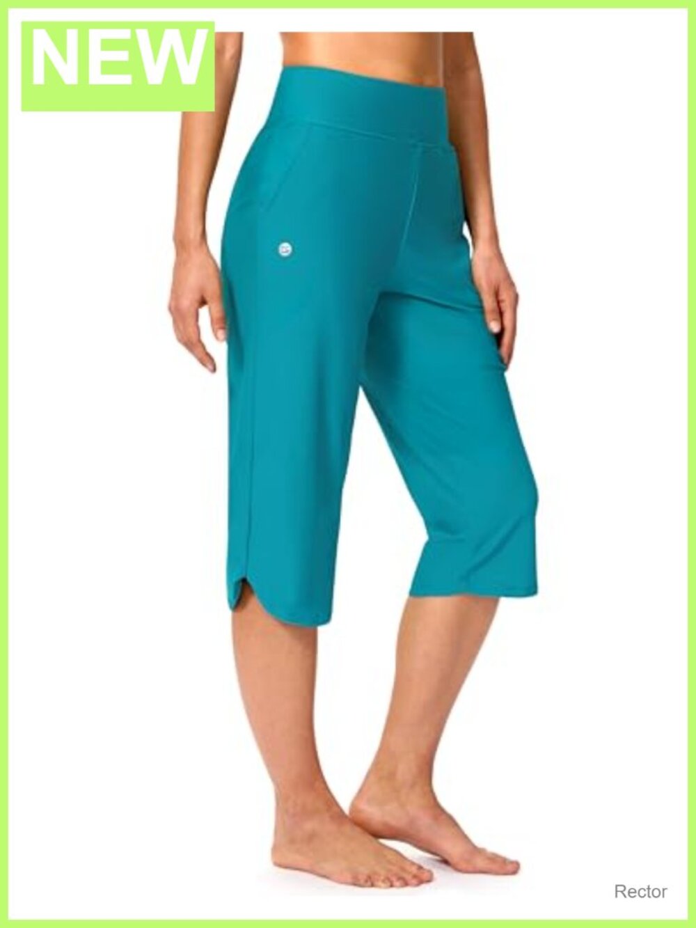 Women's UPF 50+ Swim Capri Pants with Pockets High Waisted Tummy Control